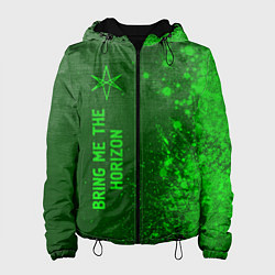 Куртка с капюшоном женская Bring Me the Horizon - green gradient по-вертикали, цвет: 3D-черный