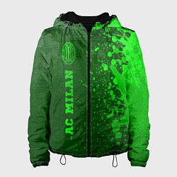 Куртка с капюшоном женская AC Milan - green gradient по-вертикали, цвет: 3D-черный
