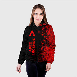 Куртка с капюшоном женская Apex Legends - red gradient по-вертикали, цвет: 3D-черный — фото 2