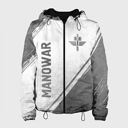 Куртка с капюшоном женская Manowar - white gradient вертикально, цвет: 3D-черный