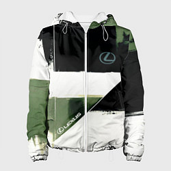 Куртка с капюшоном женская Lexus логотип, цвет: 3D-белый