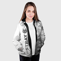 Куртка с капюшоном женская Stray - white gradient по-вертикали, цвет: 3D-черный — фото 2