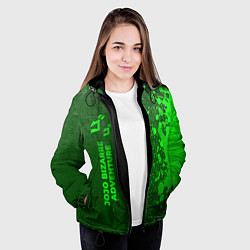 Куртка с капюшоном женская JoJo Bizarre Adventure - green gradient по-вертика, цвет: 3D-черный — фото 2