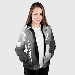 Куртка с капюшоном женская Changan - grey gradient вертикально, цвет: 3D-черный — фото 2