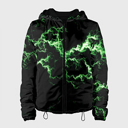 Куртка с капюшоном женская Lightning green glow, цвет: 3D-черный