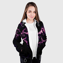 Куртка с капюшоном женская Lightning pink glow, цвет: 3D-белый — фото 2