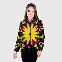Куртка с капюшоном женская Звездный калейдоскоп, цвет: 3D-черный — фото 2