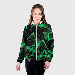 Куртка с капюшоном женская A light green triangle with dots, цвет: 3D-белый — фото 2