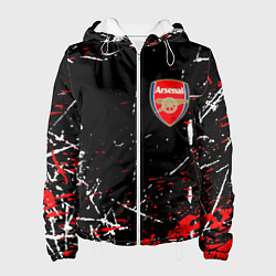 Куртка с капюшоном женская Арсенал штрихи красок, цвет: 3D-белый