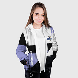 Куртка с капюшоном женская Плавание спортивное, цвет: 3D-белый — фото 2