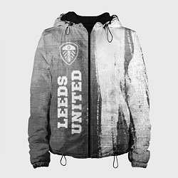 Куртка с капюшоном женская Leeds United - grey gradient по-вертикали, цвет: 3D-черный