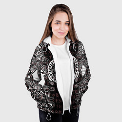 Куртка с капюшоном женская Дерево жизни и древние руны, цвет: 3D-белый — фото 2