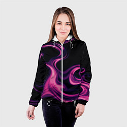 Куртка с капюшоном женская Color pink smoke, цвет: 3D-белый — фото 2