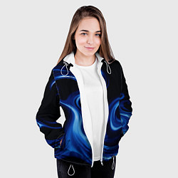 Куртка с капюшоном женская Color blue smoke, цвет: 3D-белый — фото 2