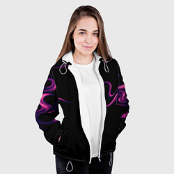 Куртка с капюшоном женская Color pink abstraction, цвет: 3D-белый — фото 2