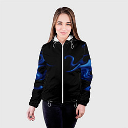 Куртка с капюшоном женская Color blue abstraction, цвет: 3D-белый — фото 2