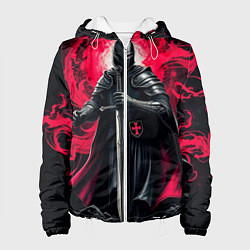 Куртка с капюшоном женская Рыцарь-крестоносец ордена красной звезды, цвет: 3D-белый