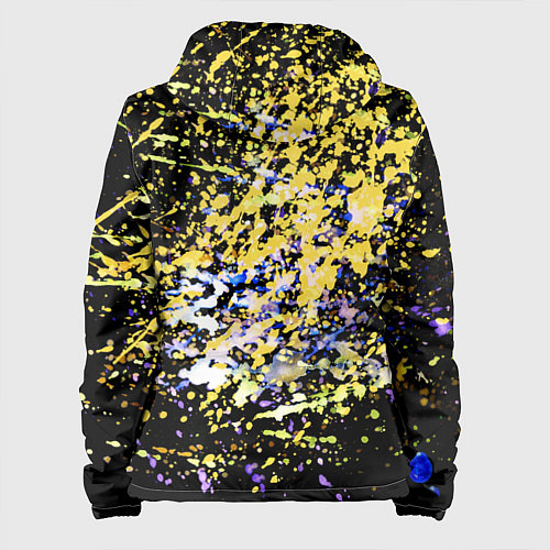 Женская куртка Желто синяя краска на черном / 3D-Черный – фото 2