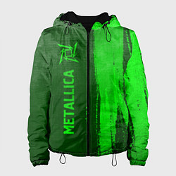Куртка с капюшоном женская Metallica - green gradient по-вертикали, цвет: 3D-черный