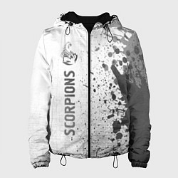 Куртка с капюшоном женская Scorpions - white gradient по-вертикали, цвет: 3D-черный