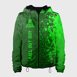 Куртка с капюшоном женская Fall Out Boy - green gradient по-вертикали, цвет: 3D-черный