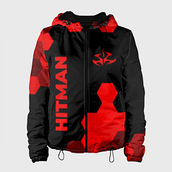 Куртка с капюшоном женская Hitman - red gradient вертикально, цвет: 3D-черный