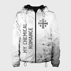 Куртка с капюшоном женская My Chemical Romance - white gradient вертикально, цвет: 3D-черный