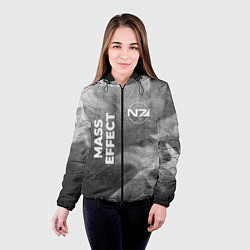 Куртка с капюшоном женская Mass Effect - grey gradient вертикально, цвет: 3D-черный — фото 2