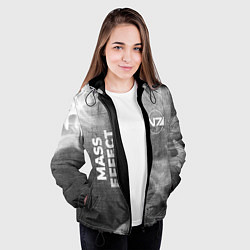Куртка с капюшоном женская Mass Effect - grey gradient вертикально, цвет: 3D-черный — фото 2