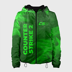 Куртка с капюшоном женская Counter Strike 2 - green gradient вертикально, цвет: 3D-черный