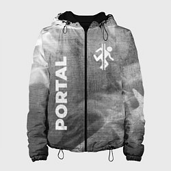 Куртка с капюшоном женская Portal - grey gradient вертикально, цвет: 3D-черный