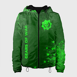 Куртка с капюшоном женская Gears of War - green gradient вертикально, цвет: 3D-черный