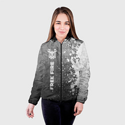 Куртка с капюшоном женская Free Fire - grey gradient по-вертикали, цвет: 3D-черный — фото 2