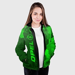 Куртка с капюшоном женская Opel - green gradient по-вертикали, цвет: 3D-черный — фото 2