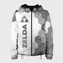 Куртка с капюшоном женская Zelda - white gradient по-вертикали, цвет: 3D-черный