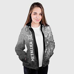 Куртка с капюшоном женская Metallica - grey gradient по-вертикали, цвет: 3D-черный — фото 2