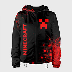 Куртка с капюшоном женская Minecraft - red gradient вертикально, цвет: 3D-черный