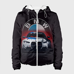 Женская куртка BMW на красном фоне