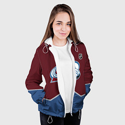 Куртка с капюшоном женская Колорадо Эвеланш хоккей, цвет: 3D-белый — фото 2