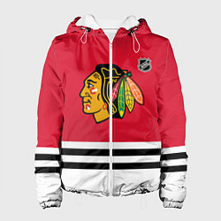 Куртка с капюшоном женская Чикаго Блэкхокс хоккей, цвет: 3D-белый