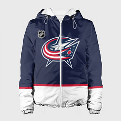 Куртка с капюшоном женская Коламбус Блю Джекетс хоккей, цвет: 3D-белый