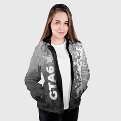 Куртка с капюшоном женская GTA6 - grey gradient по-вертикали, цвет: 3D-черный — фото 2