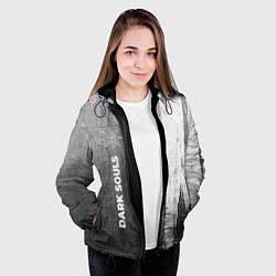 Куртка с капюшоном женская Dark Souls - grey gradient по-вертикали, цвет: 3D-черный — фото 2