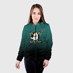 Куртка с капюшоном женская Анахайм Дакс - зеленый градиент, цвет: 3D-черный — фото 2