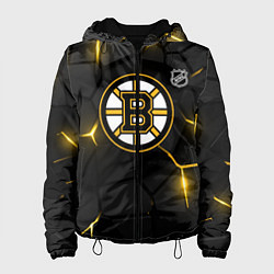 Куртка с капюшоном женская Бостон Брюинз - плиты с подсветкой, цвет: 3D-черный