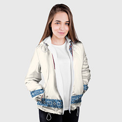 Куртка с капюшоном женская Обережник - вышиванка, цвет: 3D-белый — фото 2