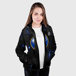Куртка с капюшоном женская Баффало Сейбрз - НХЛ хоккей, цвет: 3D-черный — фото 2