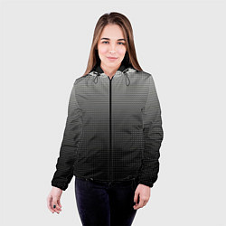 Куртка с капюшоном женская Градиент металлический тёмно-серый, цвет: 3D-черный — фото 2
