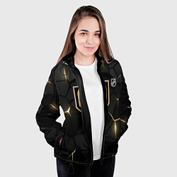 Куртка с капюшоном женская Вегас Голден Найтс - НХЛ хоккей, цвет: 3D-черный — фото 2