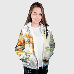 Куртка с капюшоном женская China Landscape, цвет: 3D-белый — фото 2